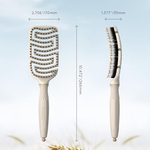 Ecoed Boar Bristle Detangling Brush,Detangling Brush,Detangler Brush for Curly, Thick, and Straight Hair, Dry and Wet Detangling Quickly Detangles and Smooths Hair,Hair Brush for Women and Men