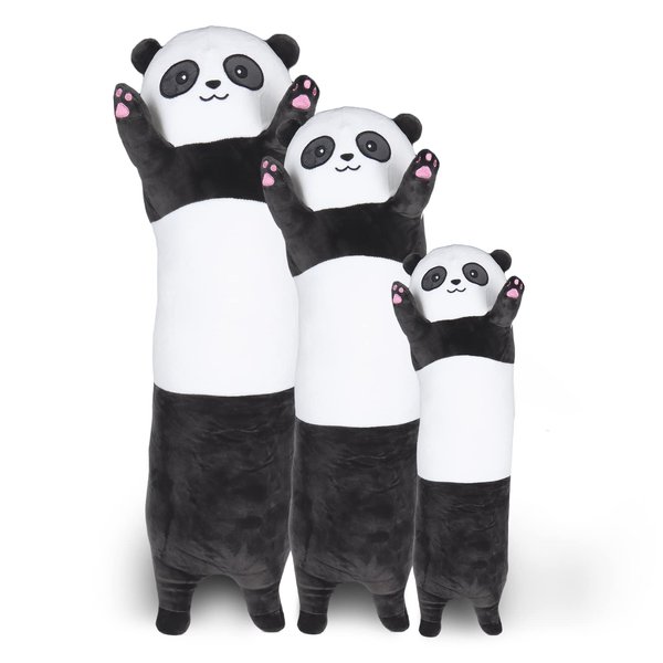 ROPELOK Panda Plush Body Throw Pillow, 27.5" Long Panda Stuffed Animal Pillow, Kawaii Soft Panda Plush Toy for Kids Children Xmas Birthday Gifts