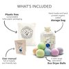 Friendsheep Wool Dryer Balls Organic Lavender 6 Pack XL Premium Reusable Cruelty Free Handmade Fair Trade No Lint Fabric Softener Pastel Rainbow Color - Spring Magic