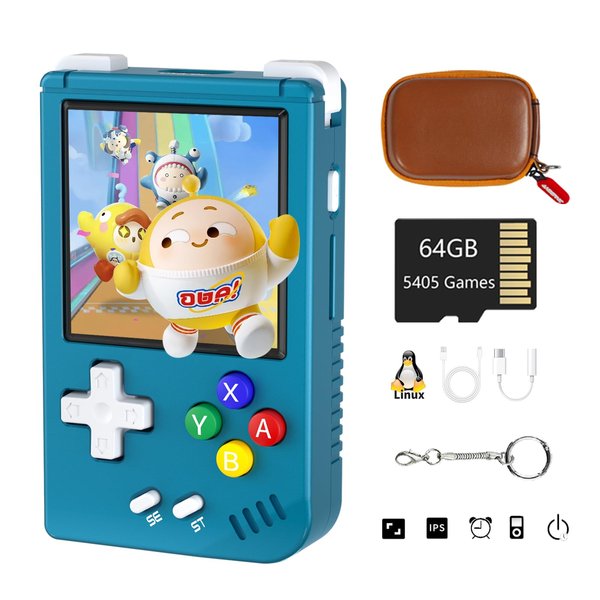 RG Nano Pocket Mini Video Handheld Game Console Keychain 1.54" IPS Screen Aluminum Alloy Game Player Linux System 64G TF Card Preload 5360 Classic Games 1050mAh Battery Hi-fi Speaker