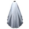 azaleas Wedding Bridal Veil with Comb 1 Tier Cut Edge Fingertip&Cathedral Length Pearl(V05)