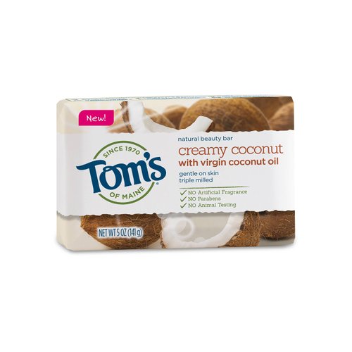 Tom's Natural Beauty Bar Soap, Creamy Coconut, 5 Oz (Pack of 2)