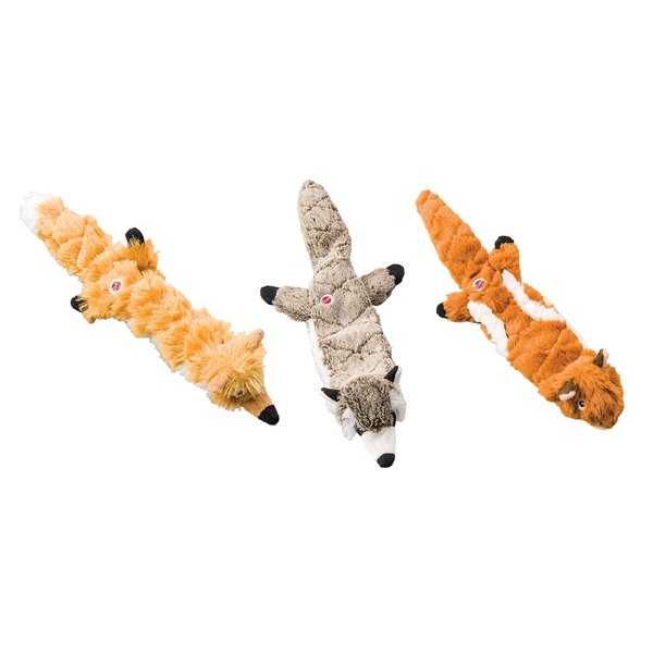 Ethical Pets Mini Skinneeez Extreme Stuffingless Dog Toy Bundle: Chipmunk, Raccoon and Fox3