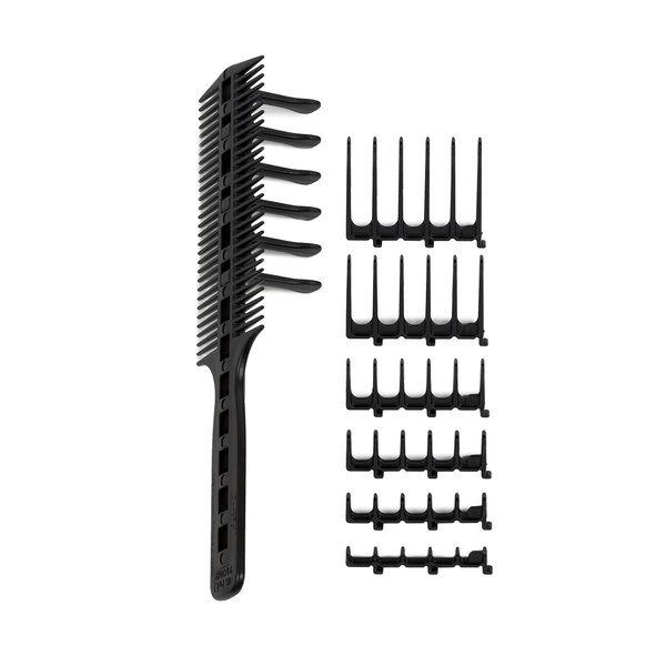 CombPal Scissor Clipper Over Comb Hair Cutting Tool - Barber Hair cutting kit - DIY Home Hair cutting Guide Comb Set (Classic Set, Black)