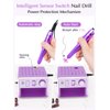 Subay Nail Drill Machine Electric File, Portable for Acrylic Gel Dip Powder Nails, All in One Nail Drill Kit for Manicure Pedicure, Nail Set with Everything, Purple