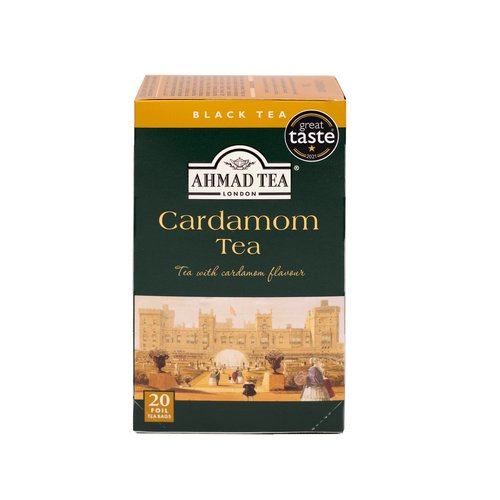 Ahmad Tea Black Tea, Cardamom Teabags, 20 ct (Pack of 6) - Caffeinated and Sugar-Free