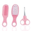 Baby Grooming Kit, Infant Safety Care Set with Hair Brush Comb Nail Clipper Nasal Aspirator,Baby Essentials Kit for Newborn Girls Boys (Pink Baby Grooming kit)