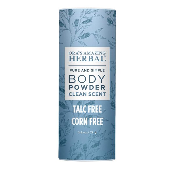 Body Powder for Men and Women, Dusting Powder, Foot Powder, Talc Free, Cornstarch Free, Clean Scent with Essential oils of Lemongrass, Eucalyptus and Spearmint, Ora's Amazing Herbal