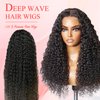 Sedbud Wear and Go Glueless Wig 5x5 Deep Wave Lace Front Wigs Human Hair Pre Plucked Pre Cut 180% Density Glueless Wigs Human Hair for Women Natural Black 28 Inch