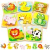 Tonberless Wooden Puzzles Toddler Toys for 1 2 3 Year Old Boy Girl, 8 Packs Animal Toddler Puzzles Preschool Educational Learning Montessori Toys Age 1-3, 2-4 Christmas Birthday Gifts