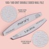 Morary Nail File 100/180 Grit Nail Files for Natural Nails Acrylic Nails Double Sided Emery Board Fingernail Files Limas para Acrilico 12 Pack