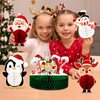 Christmas Party Honeycomb Centerpieces for Xmas Table Decorations, 9Pcs Christmas Center Pieces Tabletop Signs, Cute Santa Snowman Reindeer Holidays Honeycomb Centerpieces for Christmas Party Supplies