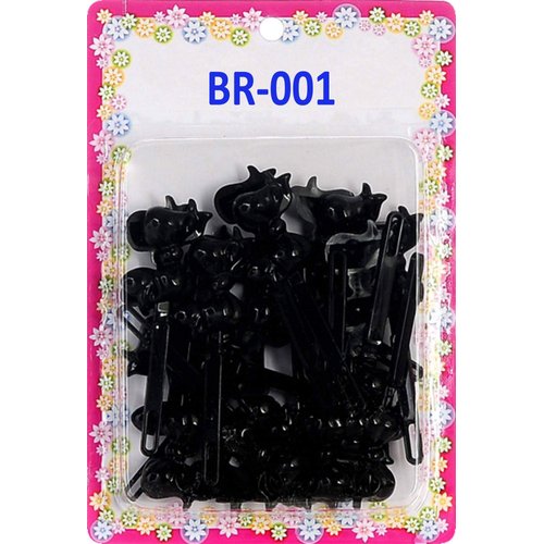 Tara Girls Self Hinge Bow Hair Barrettes 18 Pieces Selection (Black)