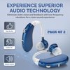 Digital Hearing Amplifier Pair - Rechargeable -Operated BTE Personal Sound Assist Device with 2 Modes, Volume Control & Noise Cancelling, Behind-The-Ear Aids for Adults and Seniors