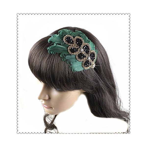 Elegent Green Peacock Feather Hair Band Accessory