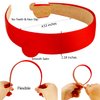Atoden Satin Red Headbands for Women Girls 1.18 Inch Wide Thin Hard Headbands Non Slip Ribbon Hair Bands Plain Headbands for Crafts DIY Costume Holiday Christmas Gifts Hair Accessories