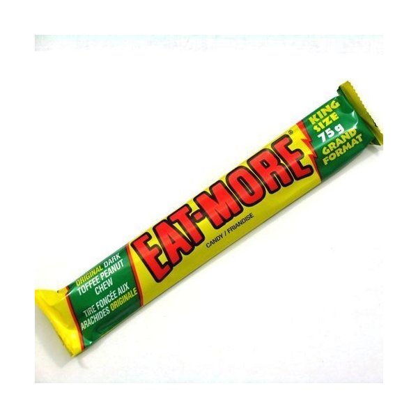 Lot of 10 King Size Eat-more Candy Bars Dark Canada Toffee Peanut Chocolate Candy Bars 75 Grams Each From Canada