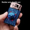 GADATOP Electric Personalized Creative Lighter Rocker Lighter Windproof Lighter USB Rechargeable Flameless Lighter Double Arc Plasma Lighter with Gift Box (Blue)