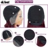 DÉBUT Short Bob Wigs 1B Burgundy Lace Front Wigs Human Hair Middle Part Wigs Brazilian Virgin Straight Hair 13x4x1 T Part Wigs for Black Women 1B/99J 8 Inches