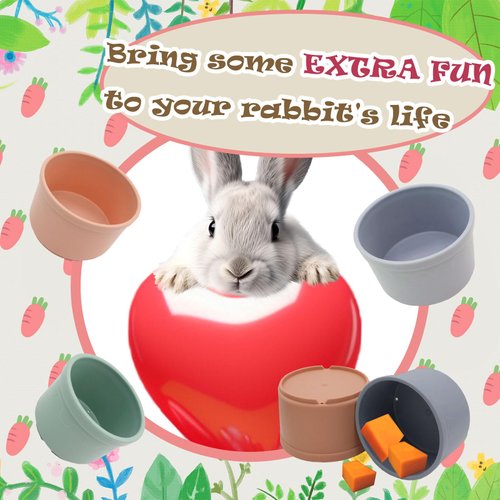 8 Pcs Stacking Cups for Rabbits Safe Plastic Rabbit Toys of Different Sizes, Stackable Bunny Toys, Enrichment Toys for Small Animals Rabbit Chinchilla Guinea Pig Parrot Hiding Food and Playing