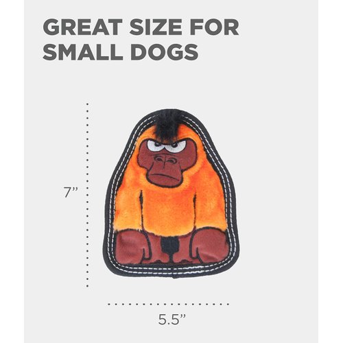 Outward Hound Tough Seamz Gorilla Plush Dog Toy, Small