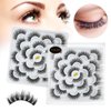 False Eyelashes Natural Look Synthetic Fibers Long Big Eyelashes Lashes Pack 10 Pairs by PANLOPU (B08-13x18x13mm)