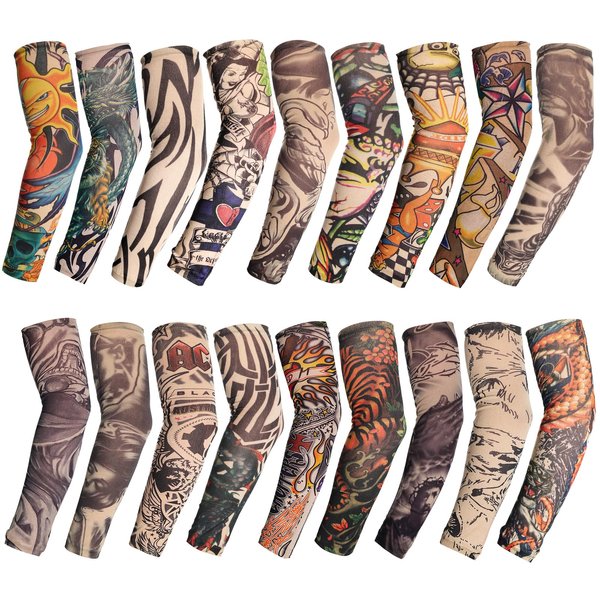 HOVEOX 18Pcs Tattoo Sleeves Temporary Tattoo Arm Sleeves Fake Tattoo Sleeves Temporary Tattoo Sleeves Arm Sleeves for Men Women