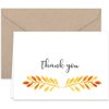 Paper Frenzy Fall Leaves Thank You Note Cards and Kraft Envelopes - 25 pack