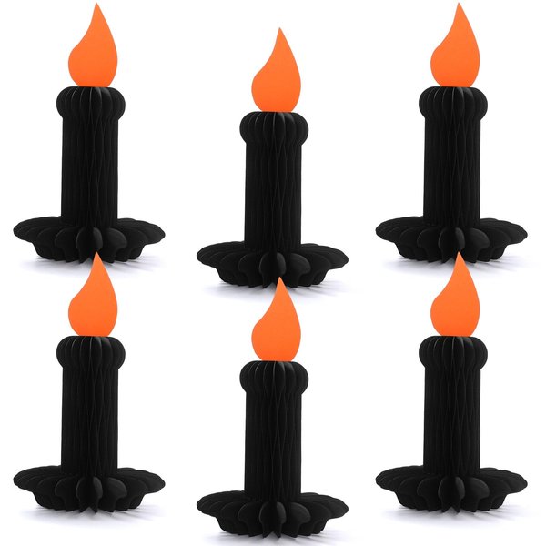 Cinnvoice 6 Pcs Honeycomb Paper Decorations - Magnetic Halloween Centerpieces & Reusable Table Decorations for Indoor/Outdoor Parties