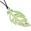Baby Teething Necklace with Chewy Leaf Pendant,Chew Necklaces for Sensory Relief,Food Grade Silicone Teethers BPA-free,1 Pack
