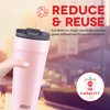 DASH 20oz Tumbler with Spill-Proof Lid and Straw, Stainless Steel Vacuum Insulated Coffee Tumbler Cup, Double Wall Powder Coated Travel Mug - Rose