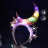 JEWEKY Light Up Headband Star Moon Hair Band Flashing Headpiece Led Rave Costume Party Hair Accessories Women and Girls (see through)