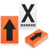 Yousoontic 100 Pcs High Visibility Arrow and Danger x Signs Outdoor Bulk Black Orange Racing Course Trail Markers Double Sided UV Printed Easy to Mount Sign for Camping Hiking Hunting Driving, 8" x 5"