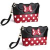 yiwoo 2 Pack Cartoon Leather Travel Makeup Handbag, Cute Portable Cosmetic Bag Toiletry Pouch for Women Teen Girls Kids(Black)