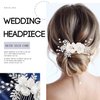 Olbye Wedding Hair Comb Rhinestone Silver Bridal Hair Pieces Flower Crystal Prom Headpiece Pearls Bride Hair Clips Bridesmaids Decorative Hair Side Combs Wedding Hair Accessories for Brides (Silver D)