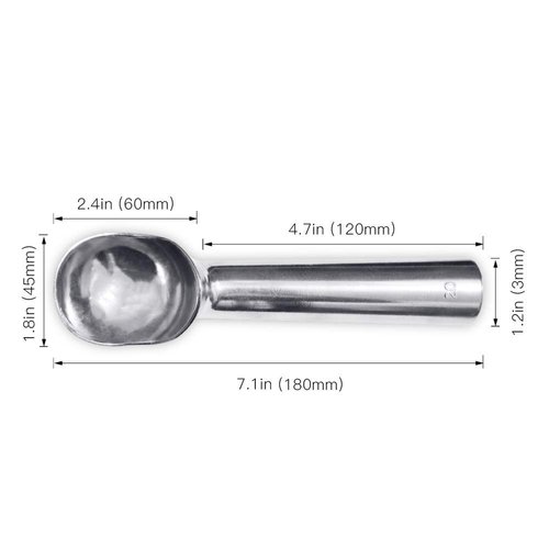 Cozihom 2 OZ Aluminum Ice Cream Scoop, Heat Conductive Handle, Non-Stick and Easy to Use, Simple One-Piece Aluminum Design Easy Release, 3 PCS