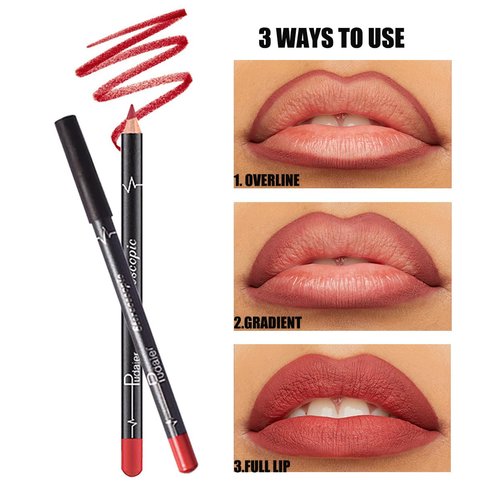 Aseawave Lip Liner Pencil, 12 pcs High Pigmented Creamy Matte Lip Liner Set, Girls and Women Lipstick Pen Lip Makeup Gift Sets for Daily/Travel/Party/Work