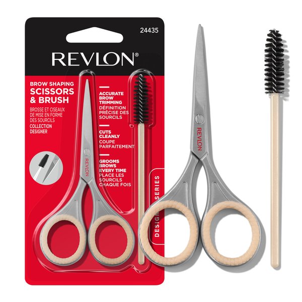 Revlon Designer Series Brow Set, Trimming and Shaping Eyebrow Kit with Brow Scissor and Spoolie Brush, Easy to Use at Home or on The Go, 1 Count