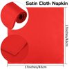 ANECO 12 Pieces Satin Napkins Soft Dinner Napkins Square Table Napkins 17 x 17 Inches for Restaurant Weddings Party Dinner Decoration (Red)