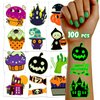 TatoYard 100 PCS Bulk Glows Party Supplies for Kids' Halloween Theme Stuff or Ornaments, Fake Removable Waterproof Temporary Tattoos Stickers for Girls and Boys