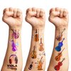 96PCS Violin Temporary Tattoos Stickers Music Theme Birthday Party Decorations Favors Supplies Decor Musical Instrument Orchestral Violinist Tattoo Gifts For Kids Boys Girls School Prizes Carnival