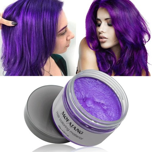 ZENTANMEI Temporary Hair Color Wax Hair Coloring Styling Wax Colored 4.23.Oz Each Neutral Hair Wax Clay Mud Matte Long-Lasting Definition Hairstyle Cream (Purple)