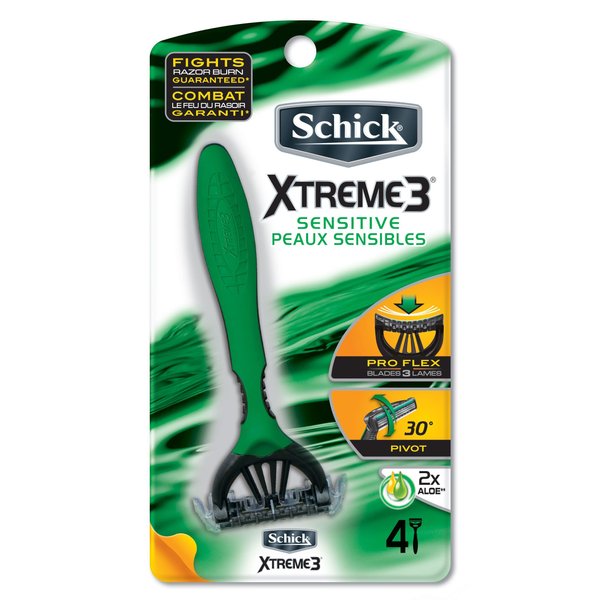 Schick Xtreme3 Sensitive Disposable Razors, 4 Count