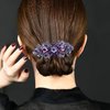 GeoGeoDIY 4 PCS Hair Barrettes for Women Ladies, Flower Crystal Rhinestones Barrettes Pearl Spring Hair Clip Accessories Women Fashion Ponytail Holders Barrettes