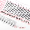 NATUHANA Premade Fans Eyelash Extension 6D Short Stem 0.07mm C Curl 8-14mm Mixed Tray Russian Volume Lash Pre made Fan False Lashes Short Root Lash Supplies Lash Extensions (8-14 MIX, 6D black;0.07 C)