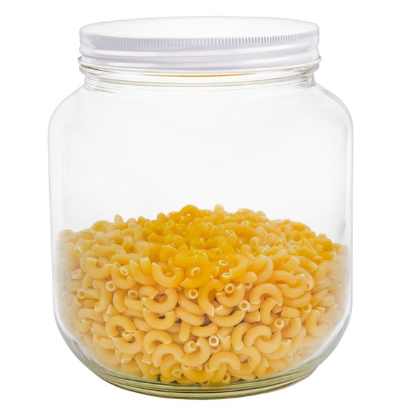 Cornucopia Brands 64oz Clear Wide-mouth Glass Jar, BPA free Food Grade w/Metal Lid (Half Gallon); 2 Quart Jar to Make Greek Yogurt/Kefir or Pickles