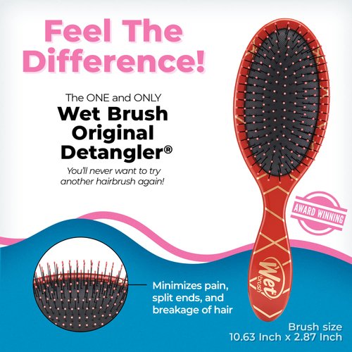 Wet Brush Original Detangler Hair Brush - Free Spirit, Terracotta - All Hair Types - Ultra-Soft IntelliFlex Bristles Glide Through Tangles with Ease - Pain-Free Comb for Men, Women, Boys and Girls