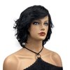 Wiginway Short Layered Shaggy Wavy Wigs Black Full Synthetic Wigs Daily for Women
