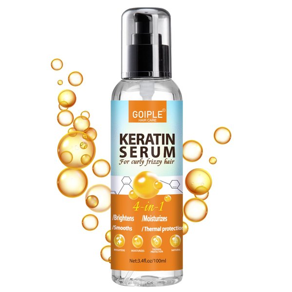 Keratin Protein Hair Serum for Frizzy Hair - Keratin Hair Serum Nourishes & Repair Hair with Castor Oil for Dry Damaged Hair - Keratin Hair Treatment Heat Protectant Oil for Shine Prevent Hair Burns