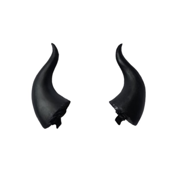 Dark Gothic Devil Horns Ghost Hairpin Edge Hair clips Skull Butterfly Bat Ear Costume Halloween Cartoon Hair Accessories (Black Devil horns)